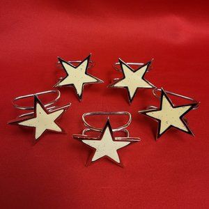 Napkin Holder Star Yellow Stainless Steele Set of 5